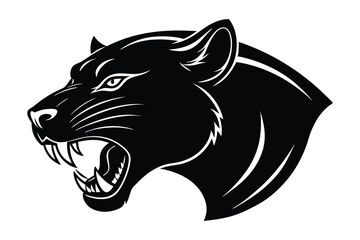 Silhouette of panther head side view art illustration