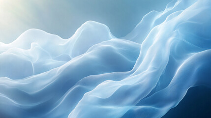 Obraz premium Soft translucent waves flowing gently in a serene light-filled space