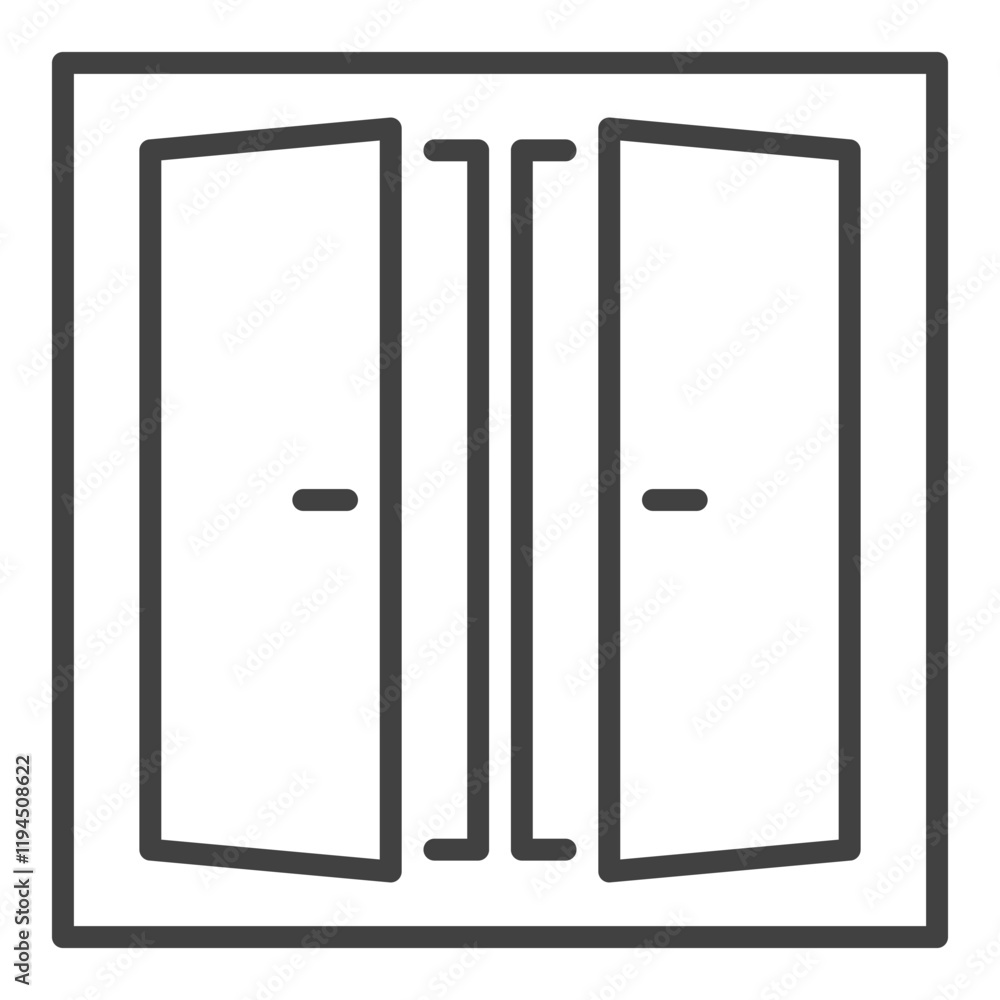Poster clean and simple glass window vector icon or sign in thin line style