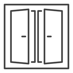 Clean and Simple Glass Window vector icon or sign in thin line style