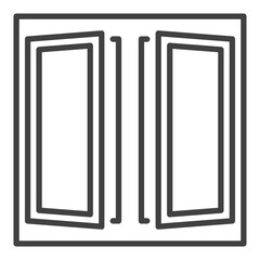 Clear Opened Window vector icon or symbol in outline style