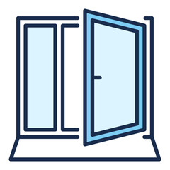 Clear Window vector New Opportunities blue icon or sign