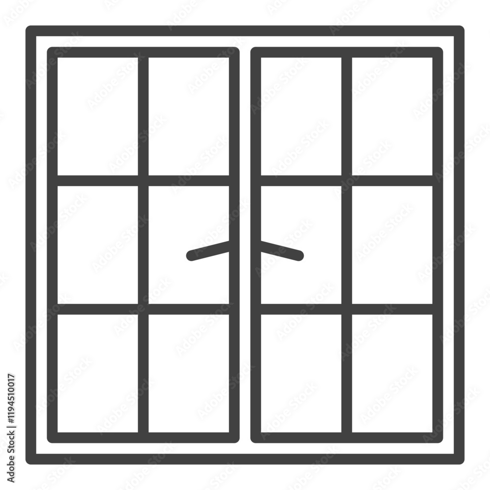 Poster closed window vector outline icon or design element