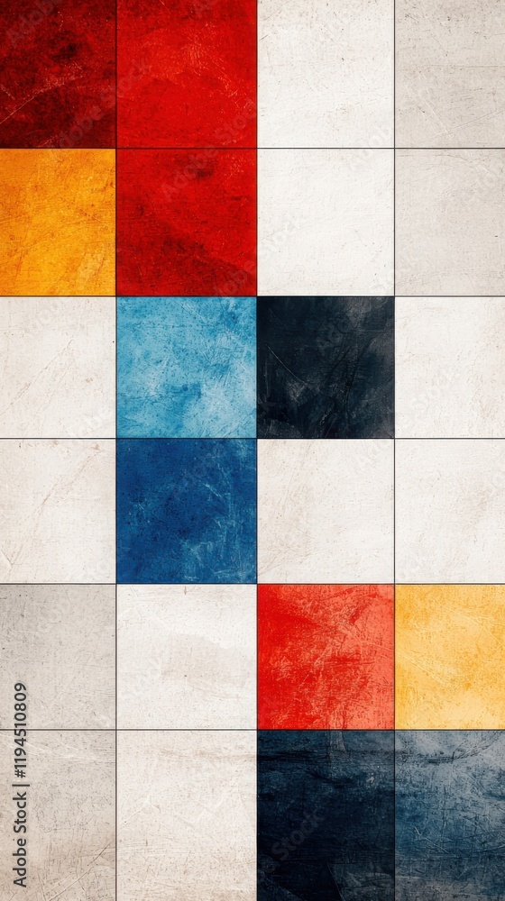 Poster modern minimalist grid pattern design art studio digital artwork contemporary environment top-down v