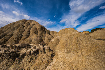 badlands sceneries inside the badlands national park, Matera province, italy