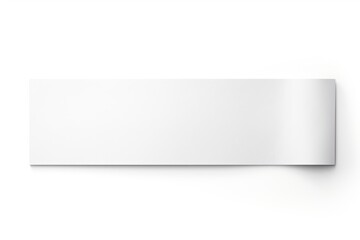 Glossy white vinyl adhesive strip paper white background simplicity.