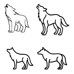 wolf icon line art vector design