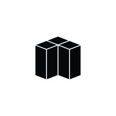 Geometric Cube Icon for Design and 3D Concepts