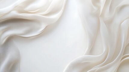 Obraz premium Elegant Draped Cream Colored Silk Fabric Background