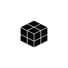 Geometric Cube Icon for Design and 3D Concepts