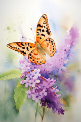 Obraz premium painting of butterfly on a flower