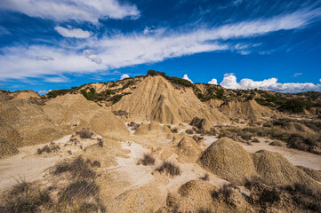 badlands sceneries inside the badlands national park, Matera province, italy