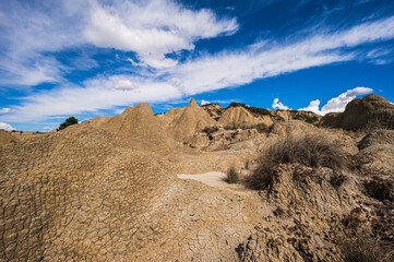 badlands sceneries inside the badlands national park, Matera province, italy
