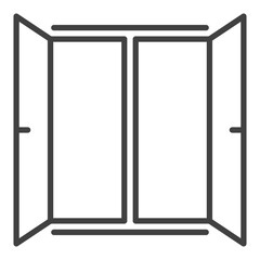 Wide Open Window vector Simple Clear Portal outline icon or design element