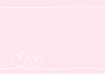 バレンタインフレーム手書きの線のハート06