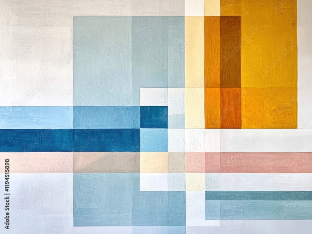 Poster serene abstract painting with soft pastels art gallery visual art minimalistic environment calm pers