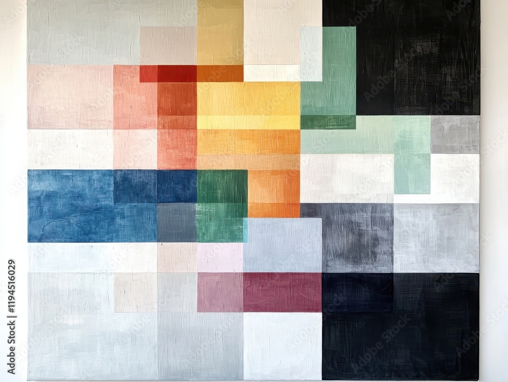 Poster calming abstract art piece gallery setting visual artwork minimalistic environment soft pastel color