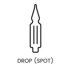 An icon of a pipette like applicator in vector, representing drop or spot-on treatments, with an editable stroke