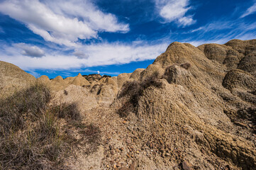 badlands sceneries inside the badlands national park, Matera province, italy