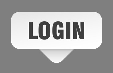 login sticker. login sign isolated on gray background