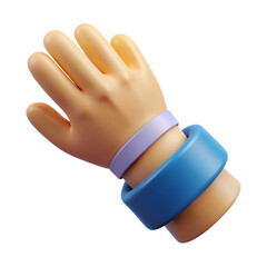 Realistic 3D Rendering of a Hand with Colorful Wristbands