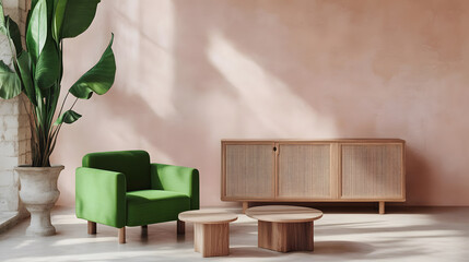 Soft-toned room with modern chairs and wooden decor.