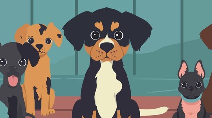 Adorable Puppy Sitting and Gazing at Camera with Loyal Expression