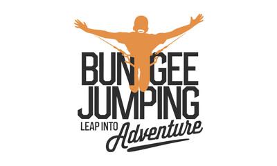 Bungee Jumping Vector Clipart Set with Adventure and Outdoor Themes