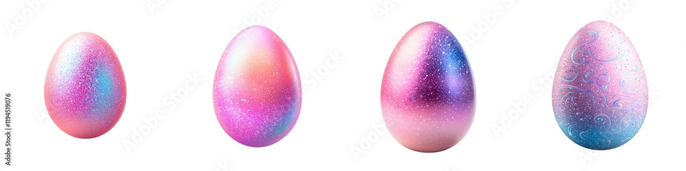 Poster pastel colorful easter eggs with abstract gradient pattern