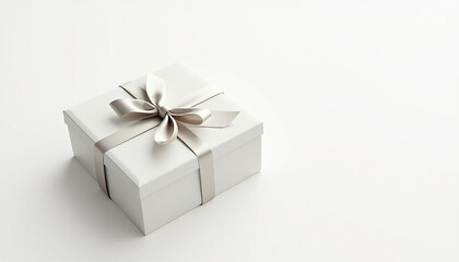 Obraz premium wrapped gift box with an elegant ribbon tied into a perfect bow