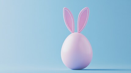 Easter egg with bunny ears Minimal concept.