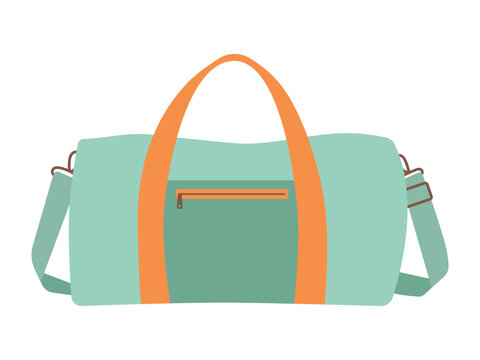 Sports bag mint color in clip art style. Isolated vector illustration for your design