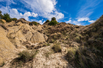 badlands sceneries inside the badlands national park, Matera province, italy