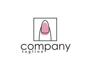 creative finger with pink nails logo design