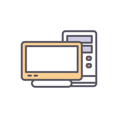Desktop vector icon stock illustration