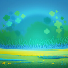 Obraz premium The green background is blurred with some tiny white dots