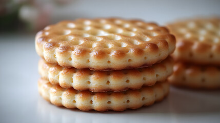 a stack of biscuits
