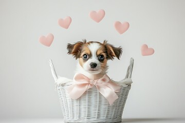 Adorable puppy in love