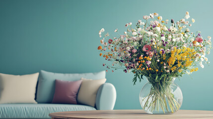 Elegant home setup with flowers enhancing aesthetics.