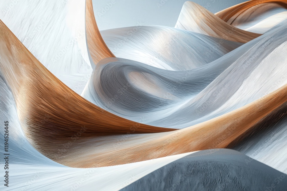 Poster delicate flowing lines and curves abstract art digital creation serene environment close-up view con