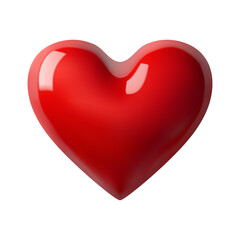 Red heart with reflections, symbol love, Valentine's Day greeting card design elements, realistic vector icon.