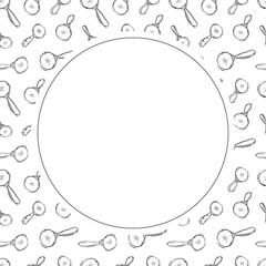 magnifying glass frame. doodle magnifying glass circle frame. hand drawn magnifying glass frame background. magnifying glass background