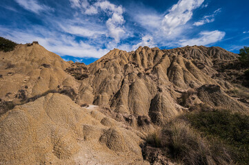 badlands sceneries inside the badlands national park, Matera province, italy