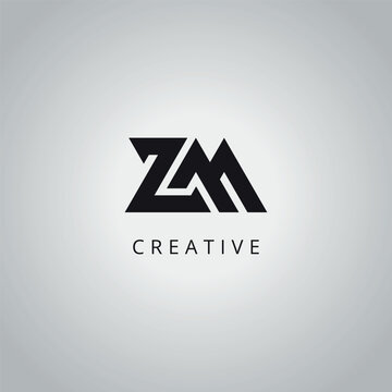 ZM MZ Modern Creative Alphabet Business Logo Design Vector Icon Template.