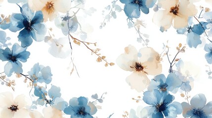 Serene floral watercolor design calming atmosphere art print soft brush strokes floral pattern home decor