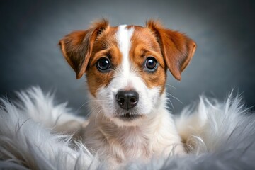 Fototapeta premium Capture the charm of a Jack Russell puppy: adorable portraits showcasing their playful spirit.