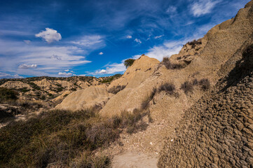 badlands sceneries inside the badlands national park, Matera province, italy