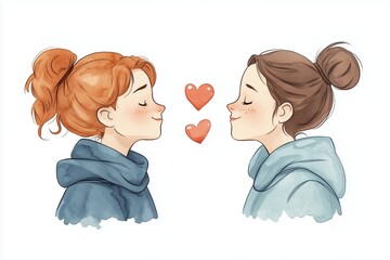 2 girls queer Valentine’s Day love lesbian