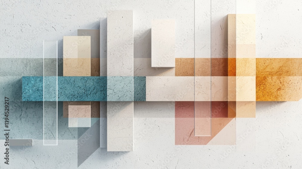 Poster serene arrangement of soft geometric shapes calming color palette abstract art minimalist environmen