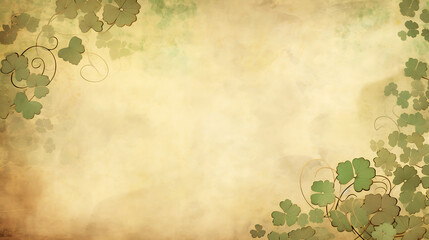 Lucky St. Patrick's Day Background Featuring Clovers and Irish Charm
